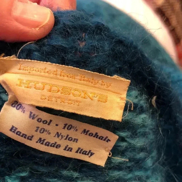 Vintage handmade in Italy blue button up sweater.  Size M - Picture 7 of 9